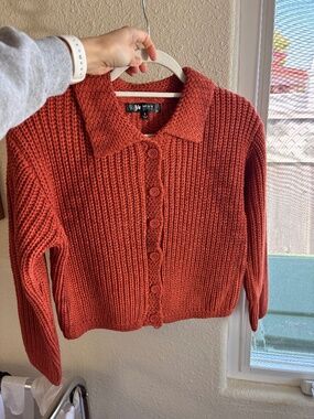 NWT Ye Mak Cardigan in burnt orange